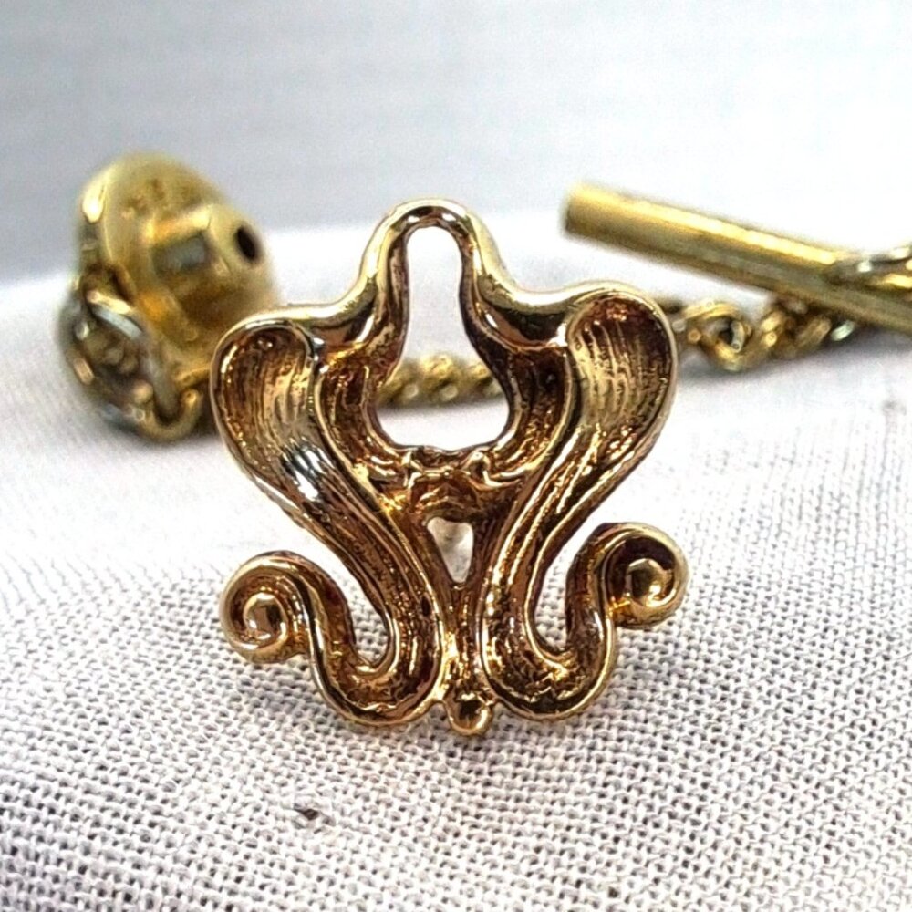 ANTIQUE TIE TACK LAPEL PIN ~ VICTORIAN BEAUTY ~ NOUVEAU ~ FLEUR DE LIS 1880-1900